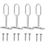 EMSea 4 Stück Schrankstange Halter Garderobenstange Halterung mit Schrauben, Zinklegierung, 72 mm