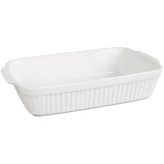 CreaTable Auflaufform CLASSIC, 36 x 20 cm - Weiß - Steinzeug - mit Griffen