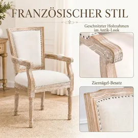 Homcom Esszimmerstuhl Leinen weiß