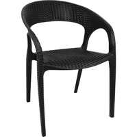 Bolero Polypropylen-Rattan-Stuhl, stapelbar, für drinnen und draußen, 4 Stück
