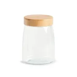 Zeller Vorratsglas mit Bambusdeckel 19561 , Fassungsvolumen: 1300 ml
