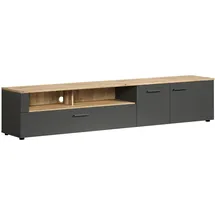 trendteam Esteban TV-Lowboard 210 x 43 x 41 cm Grau/Eiche Spanplatte