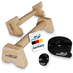 ArtSport Liegestützgriffe aus Holz L - Calisthenics, Parallettes, Liegestütz Barren, Indoor, Outdoor