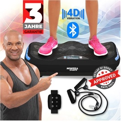 Miweba Sports Vibrationsplatte MV300, 4D-Wave-Vibration, Fernbedienung, Bluetooth, 16 Stufen, LED (Schwarz)