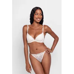 Push-up-BH DORINA "Push Up Plunge", Damen, Gr. 90, Cup B, beige (ivory), Obermaterial: 64% Polyamid, 28% Polyester, 8% Elasthan, unifarben, casual, BHs