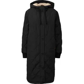 QS Locker geschnittener Steppmantel mit Teddyfutter - schwarz - XS