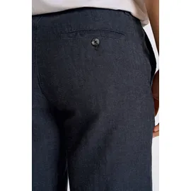 Lindbergh Shorts LINDBERGH, Herren, Gr. L, N-Gr, blau (navy), Web, Obermaterial: 55% Baumwolle, 45% Leinen, unifarben, regular fit kniefrei, Hosen Shorts, Sommerhose mit Taschen