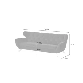 jette home Sofa Caldara ¦ gelb ¦ Maße (cm): B: 225 H: 94 T: 95.0