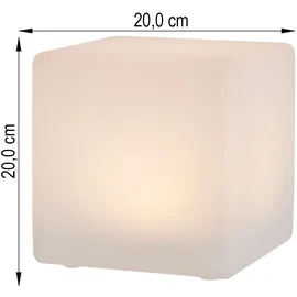 Expo Börse Solarleuchte Kunststoff L 20x20x21 cm 1er Set weiß