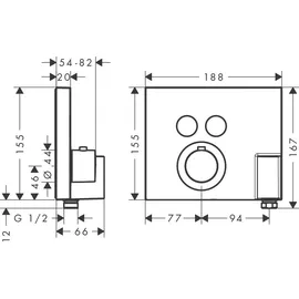 Axor ShowerSelect Duschthermostat eckig für 2 Verbraucher roségold 36712300