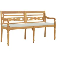 VidaXL Batavia-Bank mit Kissen 150 cm Massivholz Teak