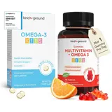 Multivitamin Gummies & Omega 3 Kapseln Kinder Bundle - doppelte Unterstützung für dein Kind - 15 Vitamine für Entwicklung und Immunsystem & Omega-3 für Fokus - perfekt kombiniert - ab 4 Jahren