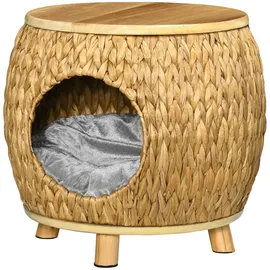 PawHut Katzen-Zubehör natur Edelstahl B/H/L: ca. 43x44x42 cm - Grau, Hellbraun, Natur