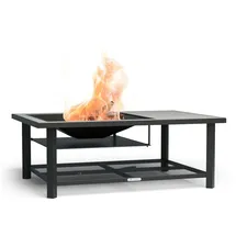 Blumfeldt Feuerschale Grill 122 cm Feuerstelle Terrasse Feuerkorb Tisch Funkenschutz