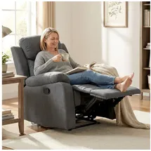 Homcom Relaxsessel Leinen 93 x 102 x 88 cm Dunkelgrau mit Kissen