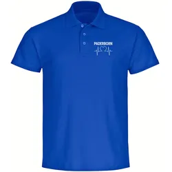 multifanshop Poloshirt - Paderborn - Herzschlag - Druck weiß - Polo