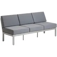 Dehner Chicago Loungebank 3-Sitzer grau/silber