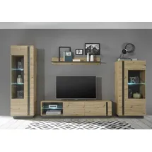 Home Affaire Wohnwand HOME AFFAIRE "CLAiR Kombi 22", braun (eiche artisan), B:340cm H:194cm T:40cm, Kastenmöbel-Sets, Wohnwand