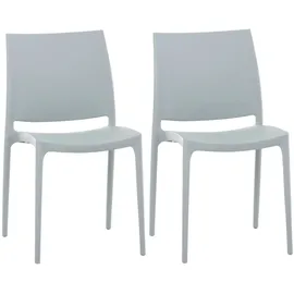 CLP Maya Gartenstuhl-Set 44 x 50 x 81 cm hellgrau 2 St.