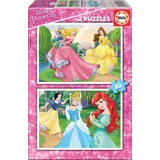 Educa Borras Educa - Puzzle 20 Teile für Kinder ab 3 Jahren | Disney Prinzessinnen, 2x20 Teile Puzzle, Kinderpuzzle ab 3 Jahren, Belle, Schneewittchen, Arielle, Cinderella, Dornröschen (16846)