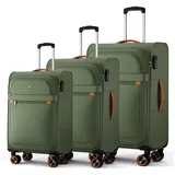 Verage Weichgepäck-Trolley Trier, Leicht Reisekoffer, Stoffkoffer, 4 Rollen, Leicht Weichschalenkoffer, Handgepäck S/M/L/Trolley-set 107 Volumen grün 79 cm