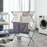 Innovagoods - Faltbarer vertikaler Wäschetrockner aus Metall mit 3 Stufen, ausziehbarer Wäschetrockner für innen und außen de, Farbe Stahl.