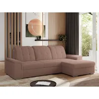 MKS MÖBEL Ecksofa MADRITO L, Set, Schlafsofa, Wellenfedern, T30-Schaum, Ecksofa L-Form, Schlaffunktion, Bettkasten, Verstellbare Kopfstützen rosa