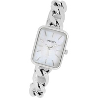 OOZOO Quarzuhr Oozoo Damen Armbanduhr Timepieces, (Analoguhr), Damenuhr Edelstahlarmband silber, rechteckiges Gehäuse, 22,5x28,5mm silberfarben