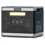 SolarPlay Q2501 Tragbare Powerstation,2160Wh/2400W Solargenerator, 12 Anschlüsse, LiFePO4 Batterie, USV, 1,5 Stunde Schnellladung für Camping, Wohnmobile & Stromausfälle
