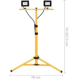 vidaXL LED-Fluter Mit Stativ 2x20 W Kaltweiß