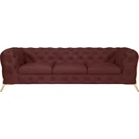 Leonique Chesterfield-Sofa »Amaury«, aufwändige Knopfheftung, moderne Chesterfield Optik, Fußfarbe wählbar rosa