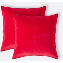 Homescapes Samt-kissenbezug 2er-set In rot, 40 x 40 cm, - Homescapes