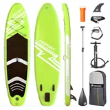 FBSPORT Aufblasbares SUP Board, Stand Up Paddling Board, Aufblasbare Stand Up Paddle Board für Stand-Up Paddling 15CM Dick, Surfbrett Kit mit Verstellbares Aluminium SUP Paddel+Pumpe(FruitGreen)
