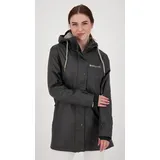 Regenjacke DEPROC ACTIVE "Friesennerz ELLESMERE WOMEN", Damen, Gr. 44L, grau (anthrazit), Obermaterial: 100% Polyurethan;Futter: 100% Polyester, figurumspielend, gerader Abschluss mit Druckknopf, Jacken Regenjacke, auch in Großen Größen erhältlich