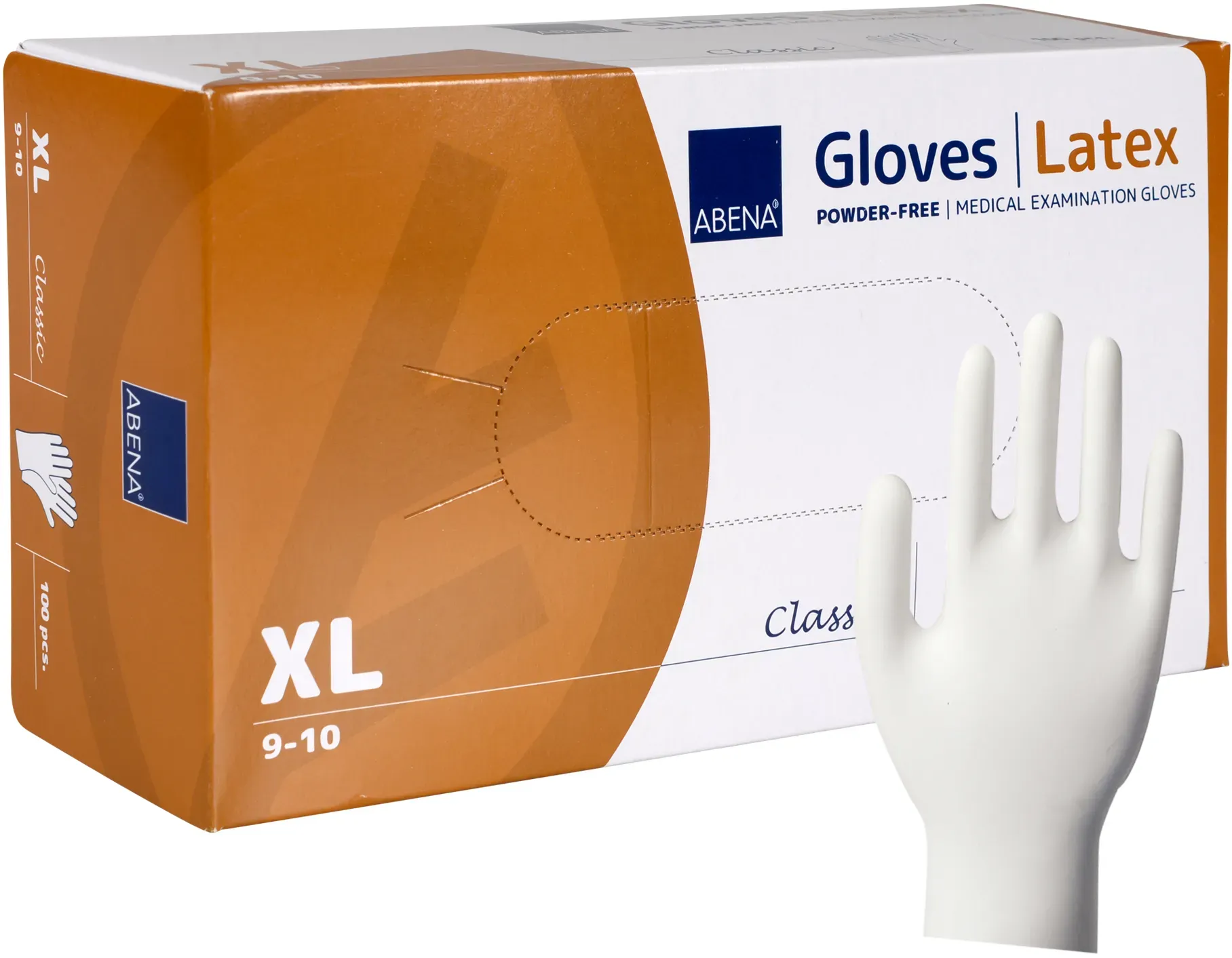 ABENA Latex-Handschuhe weiß, ungepudert VE 100 Stück XL