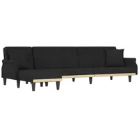 vidaXL Schlafsofa in L-Form Schwarz 271x140x70 cm Samt