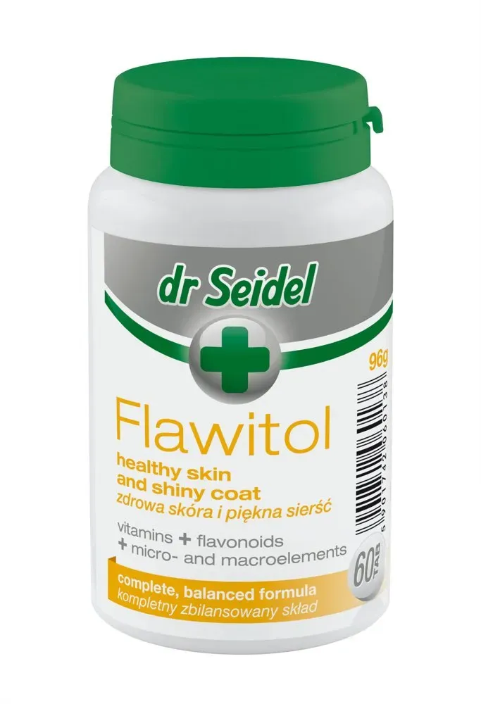 Dr. Seidel FLAWITOL gesunde Haut und schönes Fell Zubereitung mit Traubenflavonoiden, Vitamin und Mineralstoff 60 Tabletten (Rabatt für Stammkunden 3%)