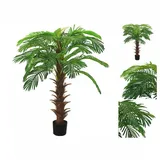 vidaXL Künstliche Palme Cycas mit Topf 140 cm Grün