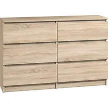 roe furniture Kommode mit 6 Schubladen 140 x 77 x 138 cm Braun