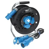 KALLE DAS KABEL - Kalle Campingkabeltrommel cee 230V 16A 2,5mm2 IP44 25 Meter im Set mit Anschlussleitung 1,5 Meter - Schwarz