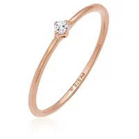 Elli Ring 925 Sterling Silber Verlobungsring in Rosegold | Gr.: 58