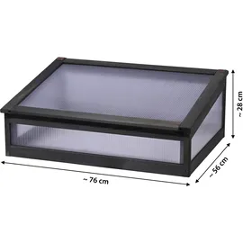 Dobar Frühbeetaufsatz Kubus 2.0 Serie 76 cm x 56 cm x 28 cm Anthrazit