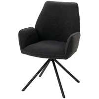 MCW Esszimmerstuhl MCW-G67, Küchenstuhl Stuhl Armlehne, drehbar Auto-Position, Stoff/Textil