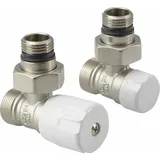 a&n&a aQualine Aqualine ECO Anschluset für die Ecke, Nickel/weiß - Silber/Weiß