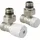 a&n&a aQualine Aqualine ECO Anschluset für die Ecke, Nickel/weiß - Silber/Weiß