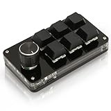 Zunate Mechanische -Tastatur mit 6 Tasten, Programmierbare USB-PC-Tastatur mit 1 Knopf, Einhändige Mechanische Makro-Tastatur mit RGB-Hintergrundbeleuchtung für Büro, Spiele,