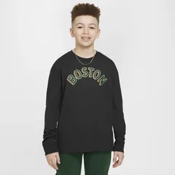 Boston Celtics 2023/24 City Edition Nike NBA Max90 Longsleeve (ältere Kinder, Jungen) - Schwarz, L