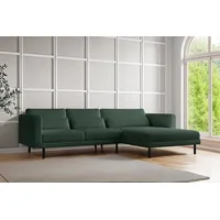 Fun Möbel Ecksofa Designersofa AGADA in Stoff Poso Grün