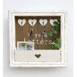 DanDiBo Ambiente Dandibo - Wandorganizer Vintage Schlüsselbrett Holz Mit Ablage 93857 Weiß 40 Cm Schlüsselboard Briefablage Schlüsselkasten Shabby Chic Memoboard