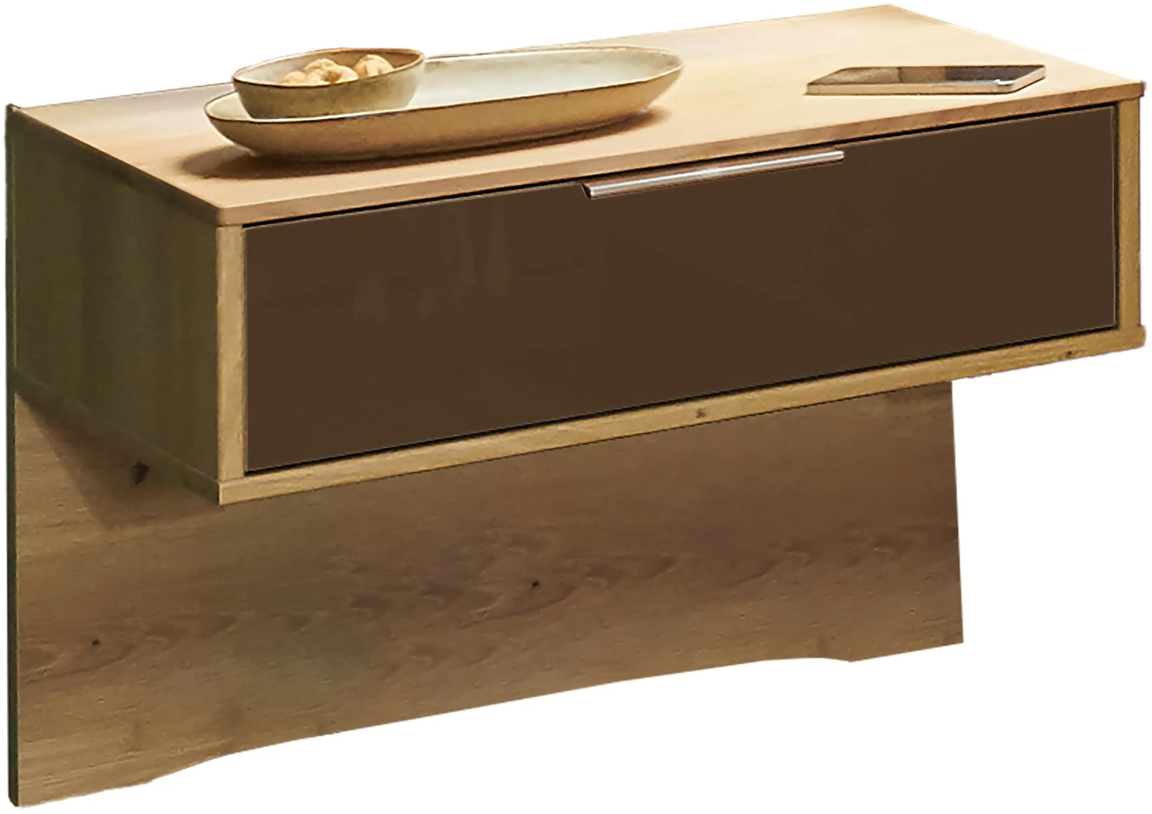 Nachtkonsole WIEMANN "Cordoba" Sideboards Gr. B/H/T: 60cm x 48cm x 43cm,, braun (glas mocca) vormontiert